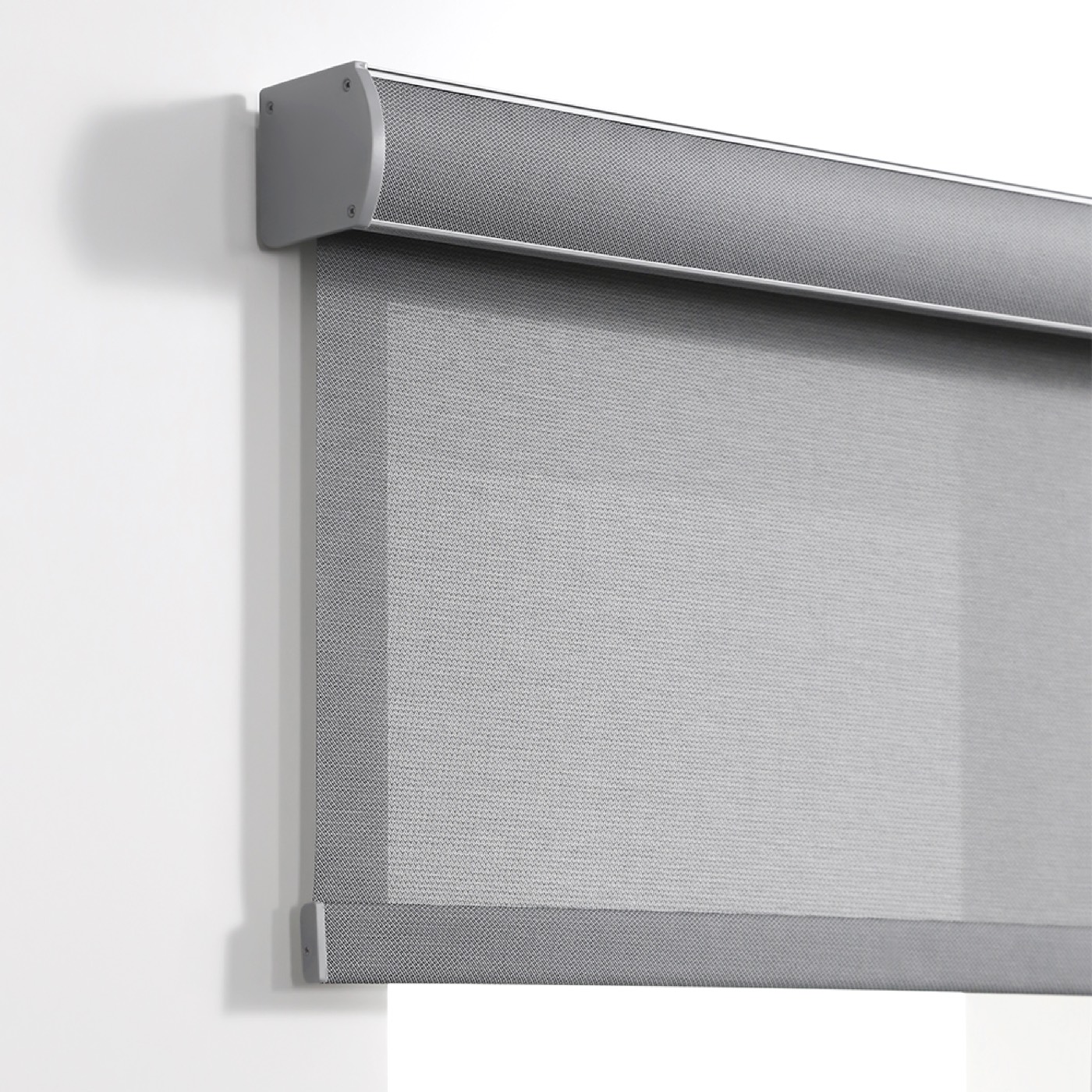 Roller blind in charcoal fabric