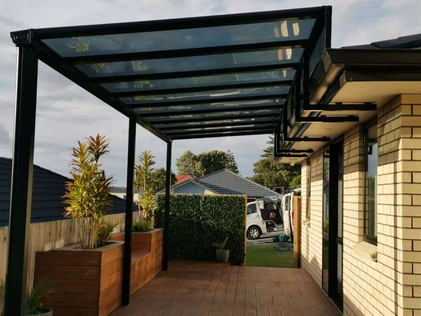 Patio pergola installation