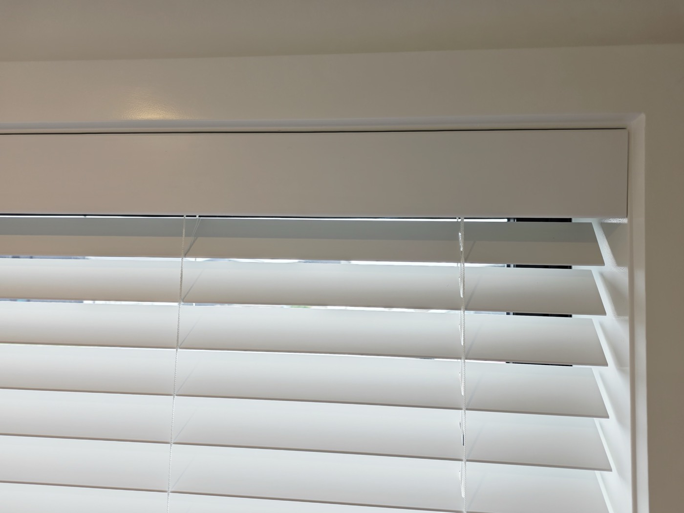 Venetian blinds dressing a window